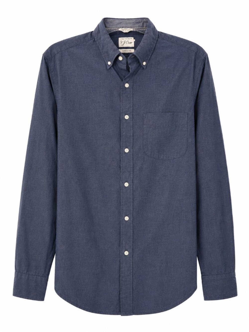 J Crew Mens Slim Shirt Small Blue Button Up Long Sleeve Woven 100% Cotton BJ744